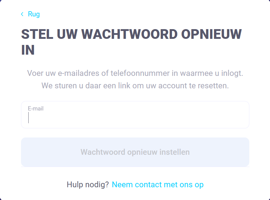 Wachtwoord vergeten