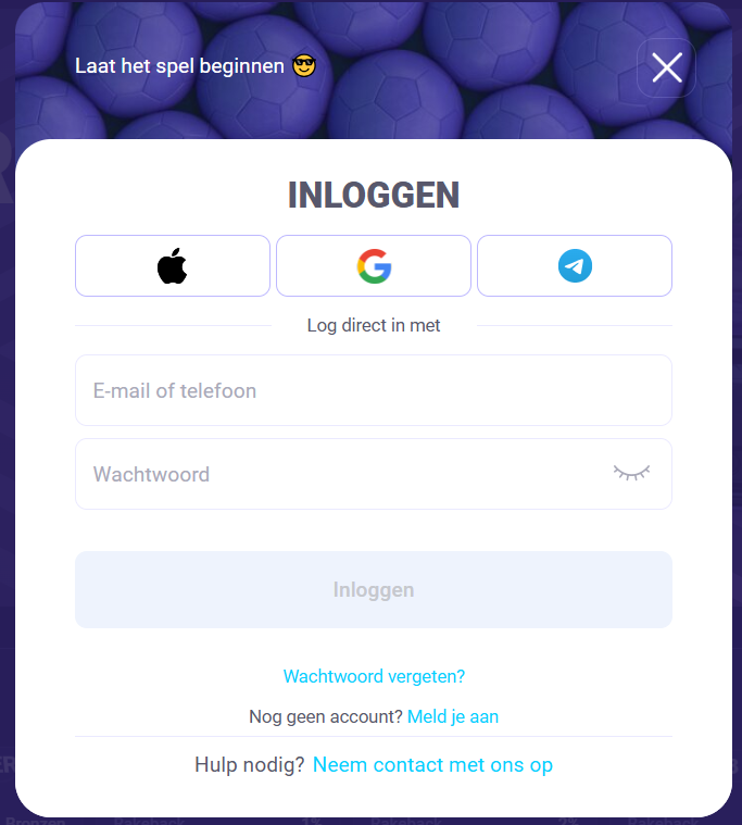 Inloggen bij Lalabet