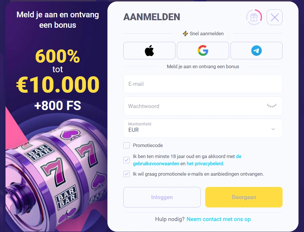 LalaBet Casino Registratie en inloggen